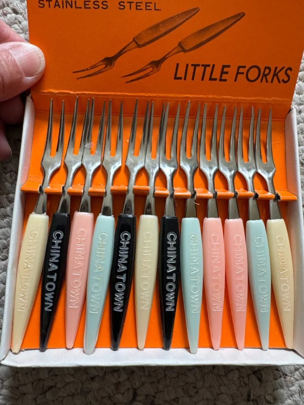 Vintage Set of Little Fork Chinatown Souvenirs Party Hors D'oeuvres Mid Century